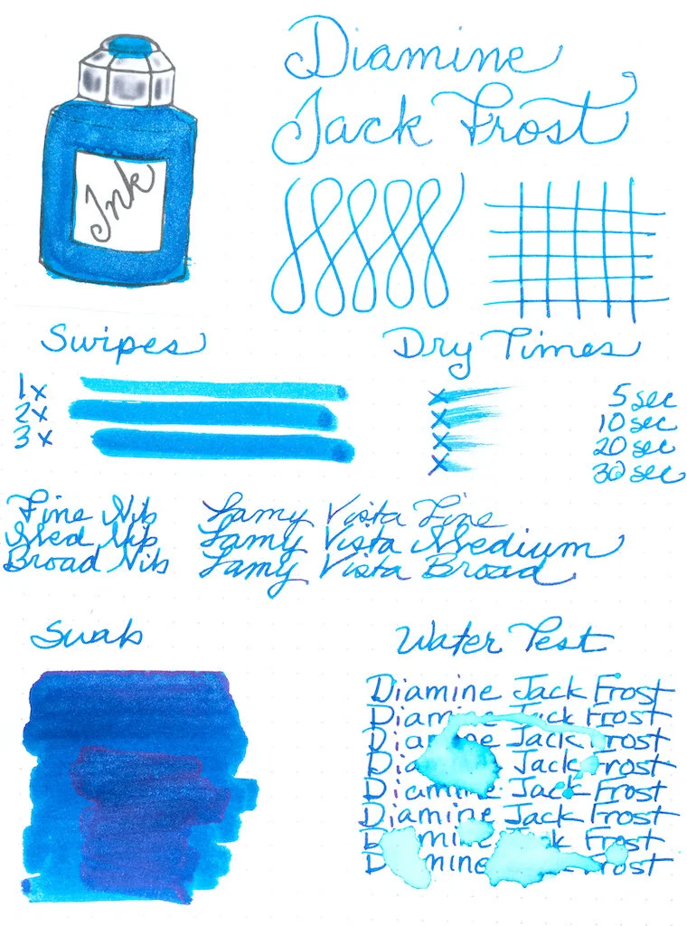 Diamine Inkvent Blue Edition Jack Frost Ink: A Review — The Pen Addict
